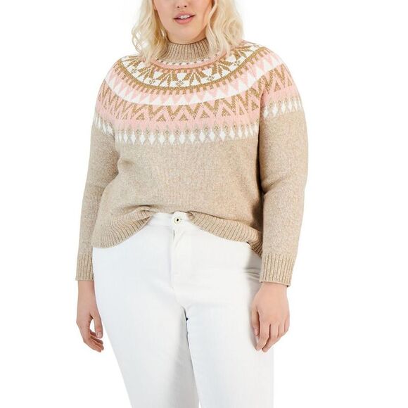 Tommy Hilfiger Sweaters - Tommy Hilfiger Womens Pink Knit Metallic Pullover Pullover Sweater Top NWOT